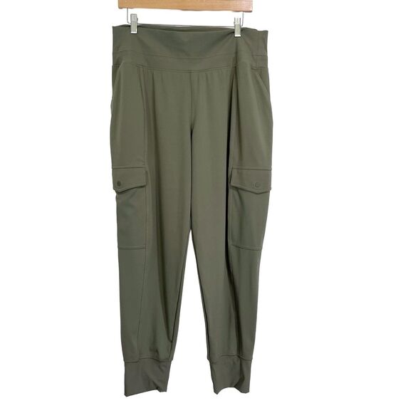 Athleta Venice High Rise Cargo Jogger Pants Moss Green XL - Picture 2 of 8